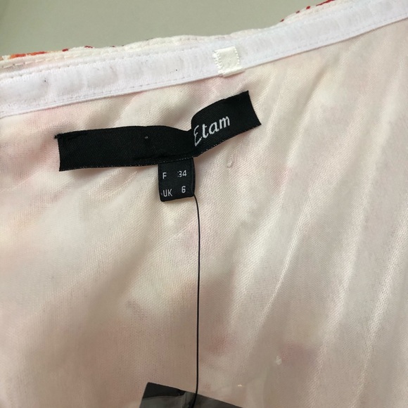 Etam NWT Red and Orange strapless mini dress - Picture 5 of 6